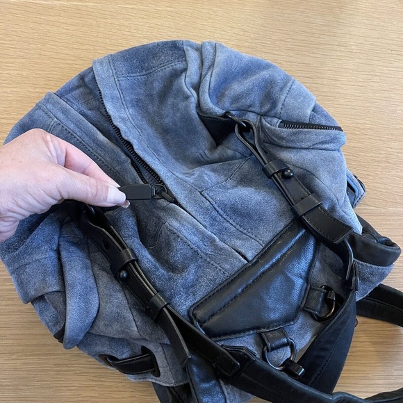 Alexander Wang Marti Suede Leather Blue Mini Backpack - Picture 15 of 16